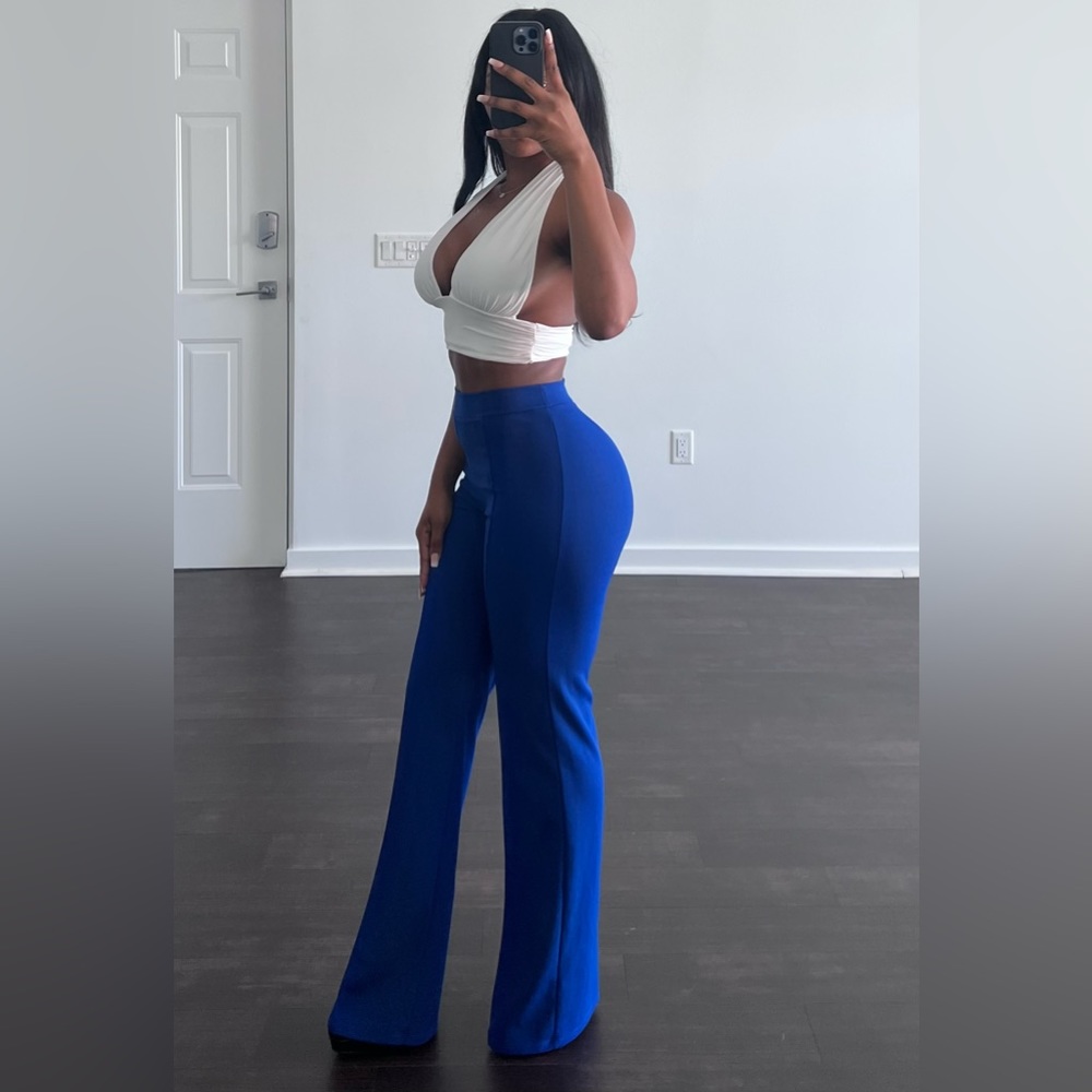 Victoria High Waisted Dress Pants - Royal